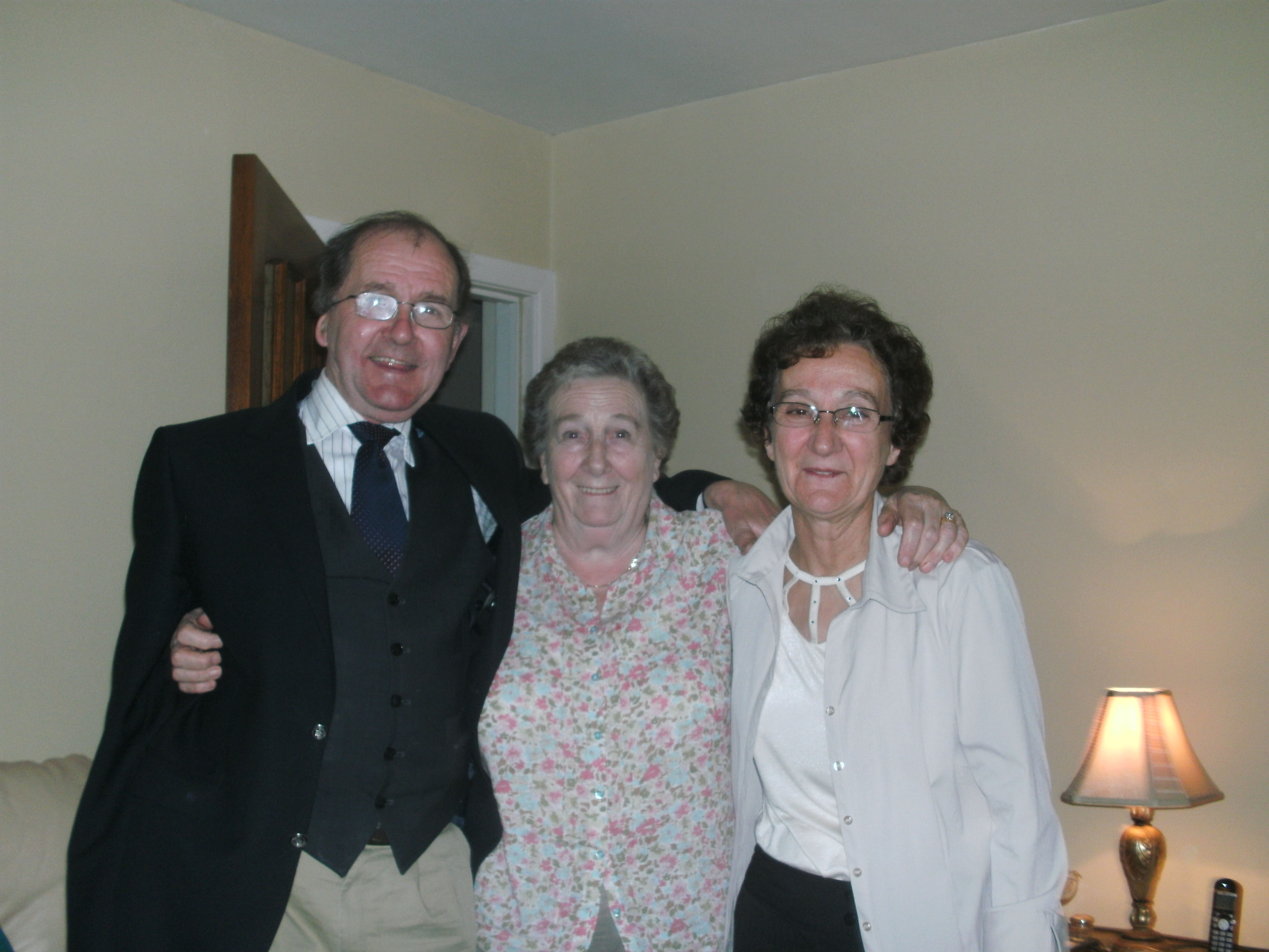 Mum (right of pic) with her foster sister and foster brother in 2012