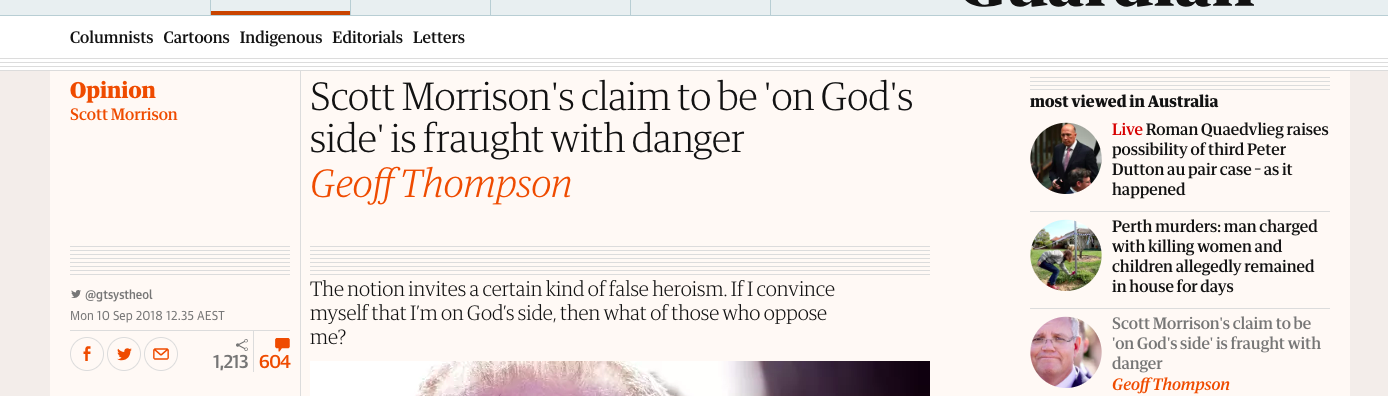 Did Scott Morrison Actually Claim To Be “On God’s Side”?