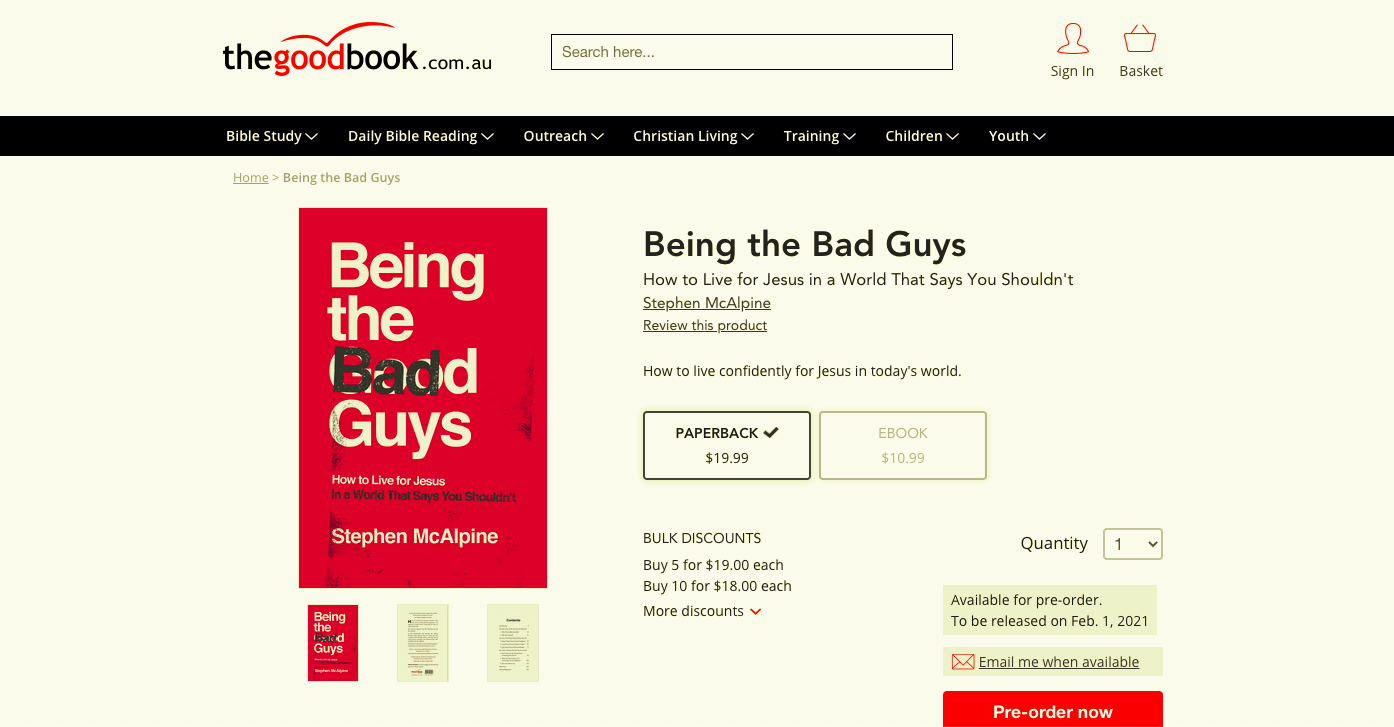 Being the Bad Guys: book preorder now available